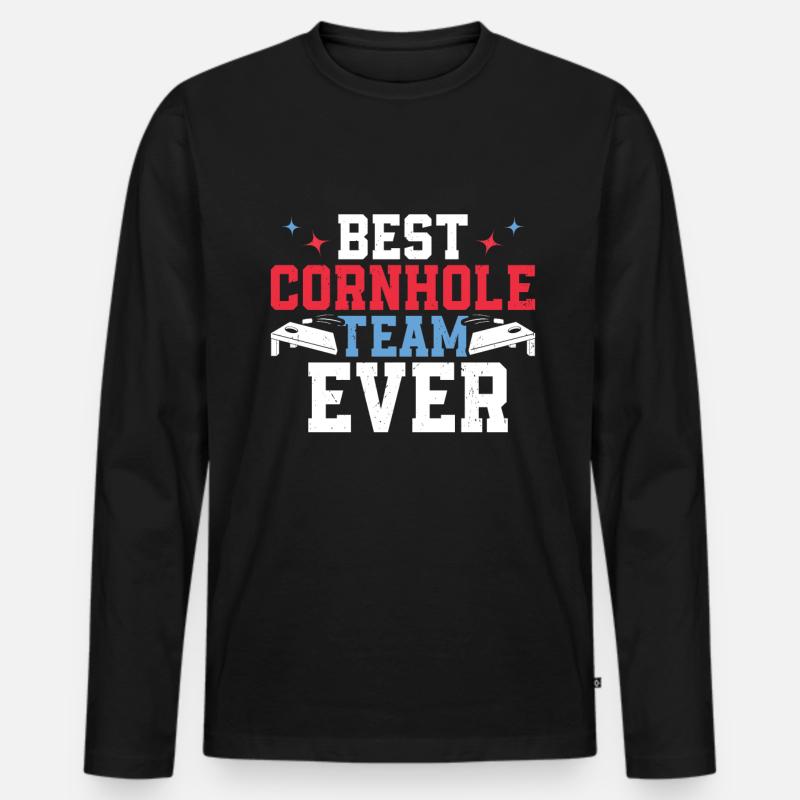 Cornhole - Men's Premium Organic Long Sleeve Shirt - black