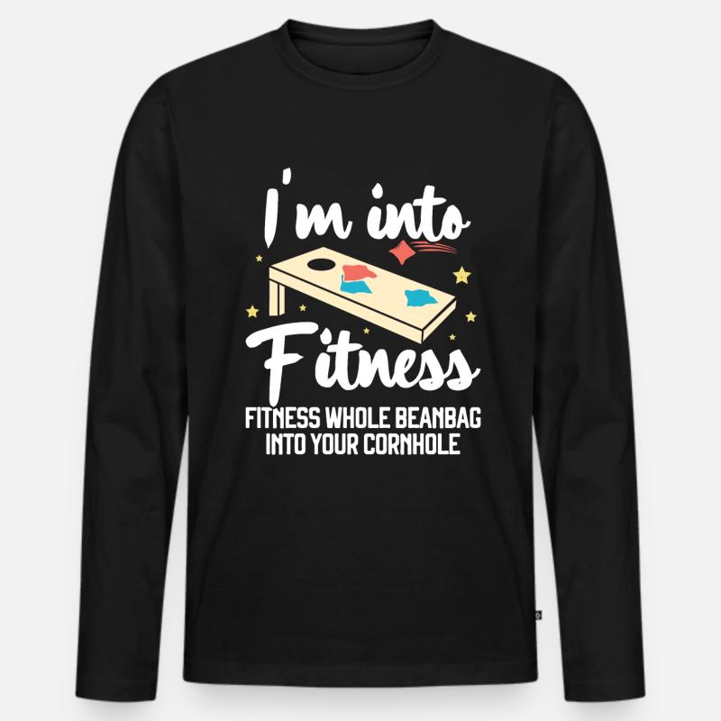Cornhole - Men's Premium Organic Long Sleeve Shirt - black