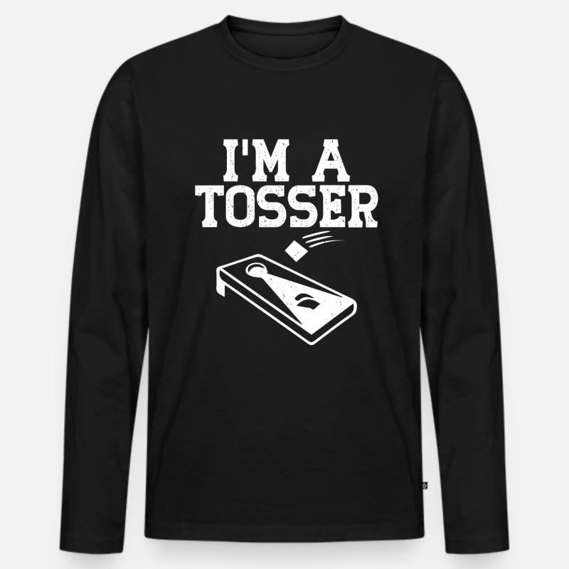 Cornhole - Männer Premium Bio Langarmshirt - Schwarz