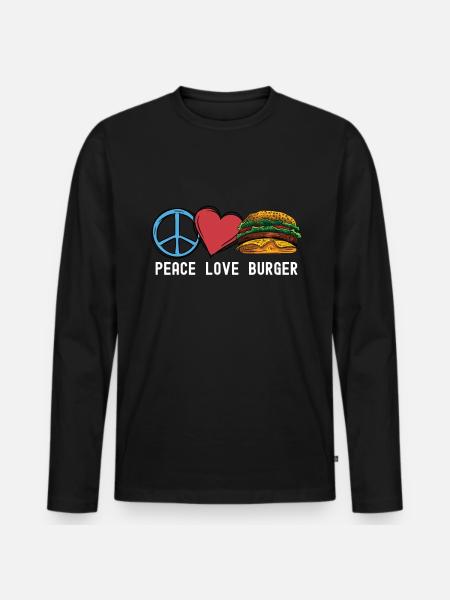 Hamburger - Men's Premium Organic Long Sleeve Shirt - black