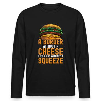 Hamburger - T-shirt manches longues Premium bio Homme - noir - Devant - Nico (187cm)