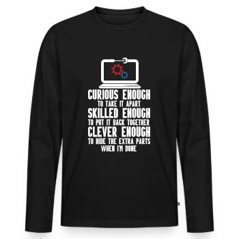 Computer Repair Technology Support Technology - Men's Premium Organic Long Sleeve Shirt - black - Front - Nico (187cm)