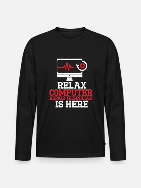 Computerreparaturtechnologie -Support -Technologie - Männer Premium Bio Langarmshirt - Schwarz