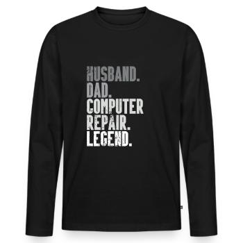 Computer Repair Technology Support Technology - Men's Premium Organic Long Sleeve Shirt - black - Front - Nico (187cm)