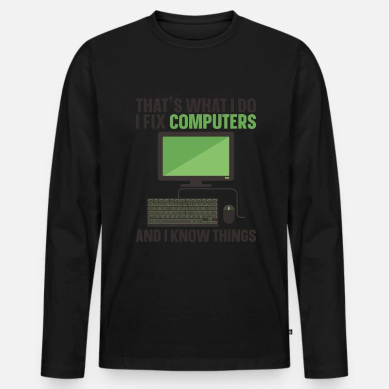 Computerreparaturtechnologie -Support -Technologie - Männer Premium Bio Langarmshirt - Schwarz