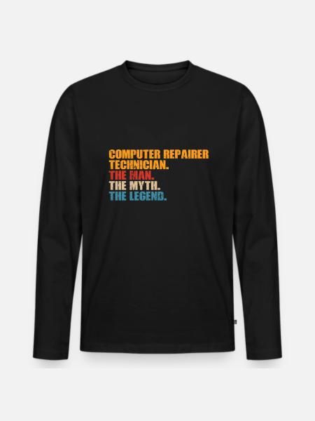 Computerreparaturtechnologie -Support -Technologie - Männer Premium Bio Langarmshirt - Schwarz