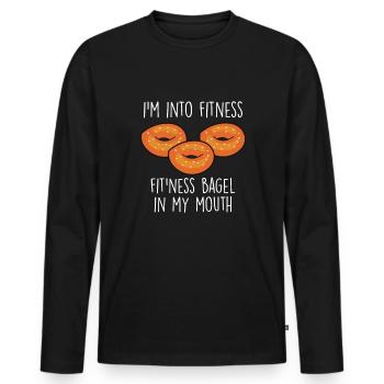 Bagels Funny Bagel Lover Baking - Men's Premium Organic Long Sleeve Shirt - black - Front - Nico (187cm)