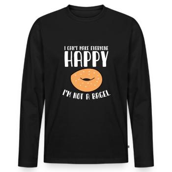 Bagels Funny Bagel Lover Baking - Men's Premium Organic Long Sleeve Shirt - black - Front - Nico (187cm)