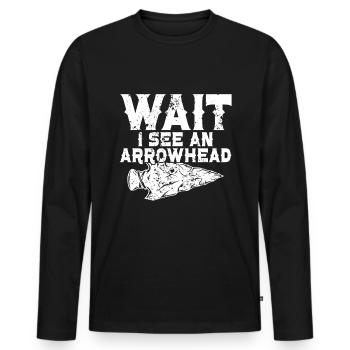 Pfeilspitzenjagd Artefakte Bogenschießen - Männer Premium Bio Langarmshirt - Schwarz - Vorne - Nico (187cm)