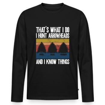Pfeilspitzenjagd Artefakte Bogenschießen - Männer Premium Bio Langarmshirt - Schwarz - Vorne - Nico (187cm)