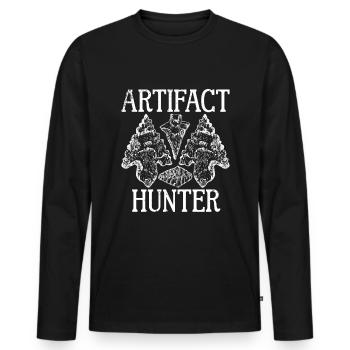 Pfeilspitzenjagd Artefakte Bogenschießen - Männer Premium Bio Langarmshirt - Schwarz - Vorne - Nico (187cm)