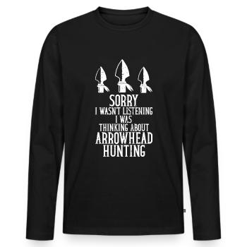 Pfeilspitzenjagd Artefakte Bogenschießen - Männer Premium Bio Langarmshirt - Schwarz - Vorne - Nico (187cm)