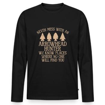 Pfeilspitzenjagd Artefakte Bogenschießen - Männer Premium Bio Langarmshirt - Schwarz - Vorne - Nico (187cm)