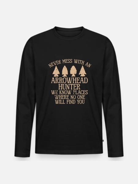 Arrowhead Hunting Artifacts Archery - Men's Premium Organic Long Sleeve Shirt - black