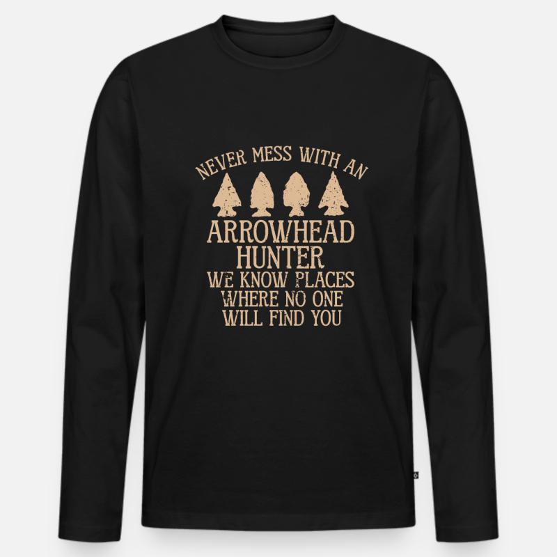 Pfeilspitzenjagd Artefakte Bogenschießen - Männer Premium Bio Langarmshirt - Schwarz