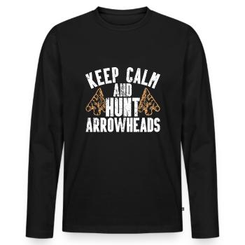 Pfeilspitzenjagd Artefakte Bogenschießen - Männer Premium Bio Langarmshirt - Schwarz - Vorne - Nico (187cm)