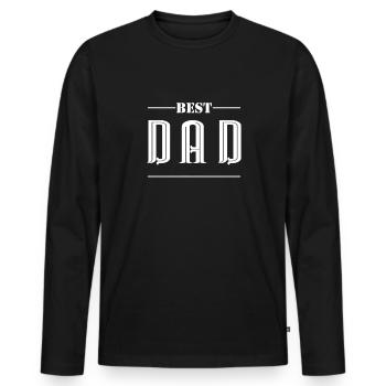 Funny Dad Father's Day Father Husband Daddy Men - Men's Premium Organic Long Sleeve Shirt - black - Front - Nico (187cm)