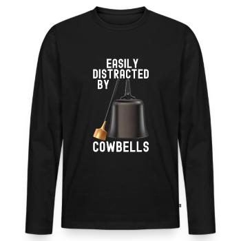 Kuhglocke Mehr Cowbell-Vintager - Männer Premium Bio Langarmshirt - Schwarz - Vorne - Nico (187cm)