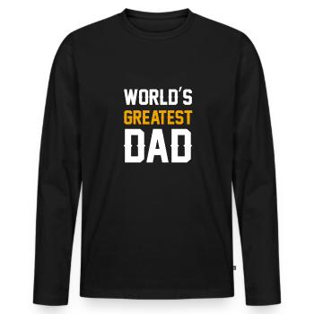 Best Dad Funny Fathers Day Husband Daddy Men Dad - Men's Premium Organic Long Sleeve Shirt - black - Front - Nico (187cm)