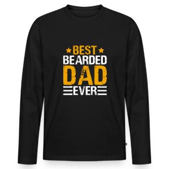 Best Dad Funny Fathers Day Husband Daddy Men Dad - Men's Premium Organic Long Sleeve Shirt - black - Front - Nico (187cm)