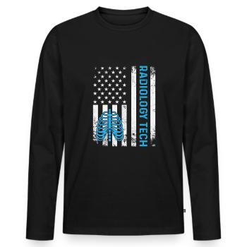 Rad Tech Radiologie Hommes Femmes Radiographe - T-shirt manches longues Premium bio Homme - noir - Devant - Nico (187cm)