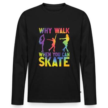 Eis Skating -Skater Eisschild Skate Girl - Männer Premium Bio Langarmshirt - Schwarz - Vorne - Nico (187cm)