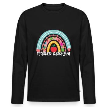 Teacher -Assistant Headmaster Teaching - Men's Premium Organic Long Sleeve Shirt - black - Front - Nico (187cm)