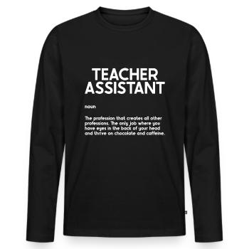 Teacher -Assistant Headmaster Teaching - Men's Premium Organic Long Sleeve Shirt - black - Front - Nico (187cm)