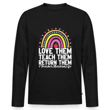Teacher -Assistant Headmaster Teaching - Men's Premium Organic Long Sleeve Shirt - black - Front - Nico (187cm)