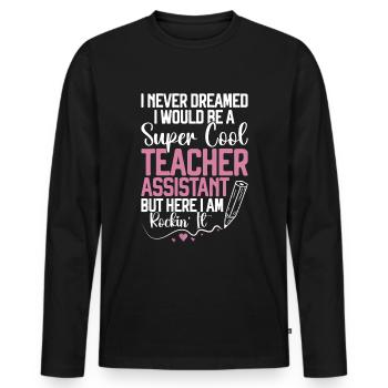 Teacher -Assistant Headmaster Teaching - Men's Premium Organic Long Sleeve Shirt - black - Front - Nico (187cm)