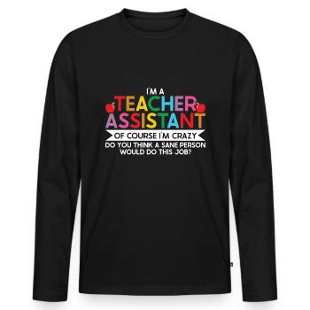 Teacher -Assistant Headmaster Teaching - Men's Premium Organic Long Sleeve Shirt - black - Front - Nico (187cm)