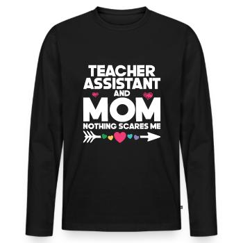 Teacher -Assistant Headmaster Teaching - Men's Premium Organic Long Sleeve Shirt - black - Front - Nico (187cm)