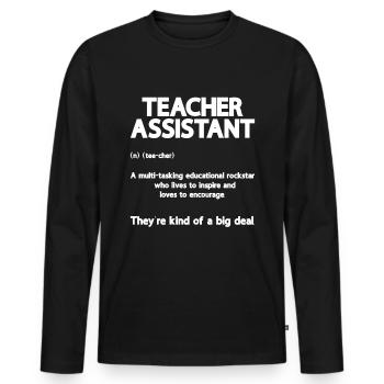 Teacher -Assistant Headmaster Teaching - Men's Premium Organic Long Sleeve Shirt - black - Front - Nico (187cm)