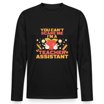 Teacher -Assistant Headmaster Teaching - Men's Premium Organic Long Sleeve Shirt - black - Front - Nico (187cm)