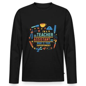 Teacher -Assistant Headmaster Teaching - Men's Premium Organic Long Sleeve Shirt - black - Front - Nico (187cm)