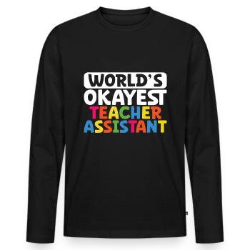 Teacher -Assistant Headmaster Teaching - Men's Premium Organic Long Sleeve Shirt - black - Front - Nico (187cm)