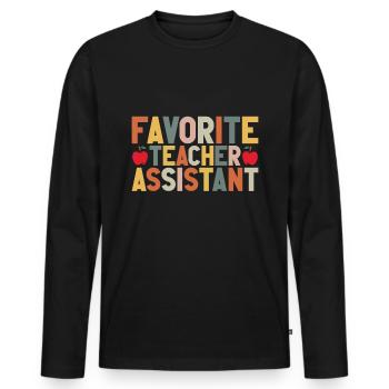 Teacher -Assistant Headmaster Teaching - Men's Premium Organic Long Sleeve Shirt - black - Front - Nico (187cm)