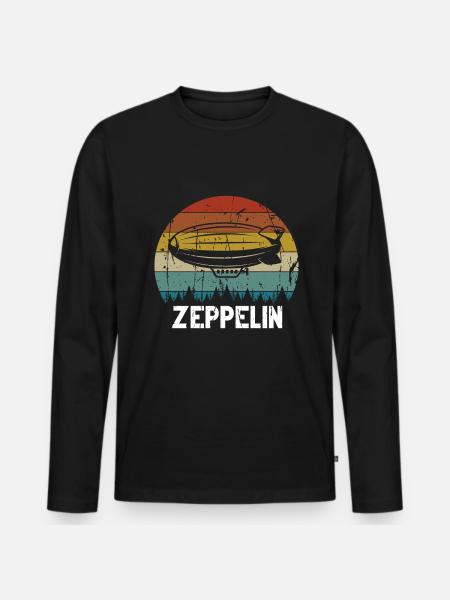 Zeppelin Avion Dirigeable Aviation guidée - T-shirt manches longues Premium bio Homme - noir