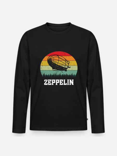 Zeppelin Avion Dirigeable Aviation guidée - T-shirt manches longues Premium bio Homme - noir
