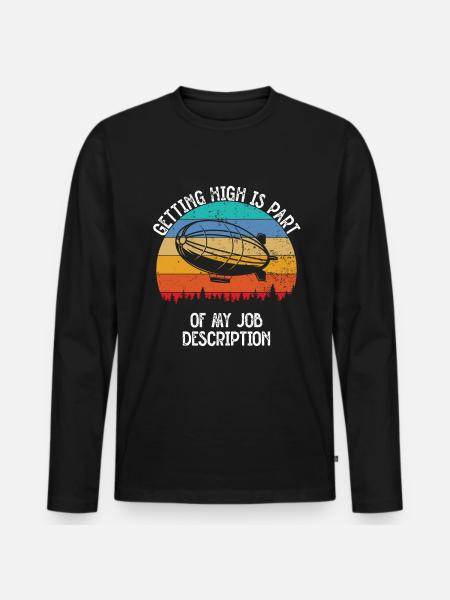 Zeppelin Flugzeugluftschiff Leitbarer Luftfahrt - Männer Premium Bio Langarmshirt - Schwarz