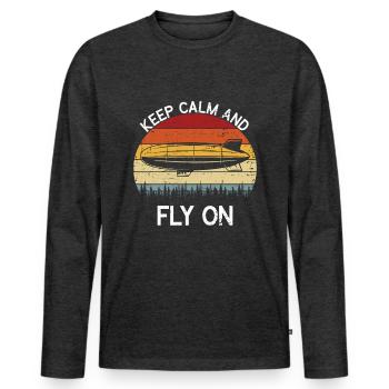 Zeppelin Aircraft Airship Conductable Aviation - Men's Premium Organic Long Sleeve Shirt - heather anthracite - Front - Nico (187cm)