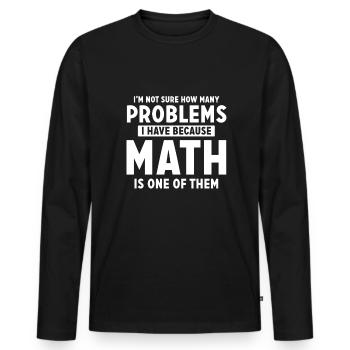Mathématiques Professeur de mathématiques Équation Pi - T-shirt manches longues Premium bio Homme - noir - Devant - Nico (187cm)