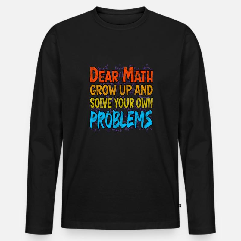 Mathematik Mathelehrer Pi Gleichung - Männer Premium Bio Langarmshirt - Schwarz