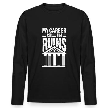 Musée Funny Design Musées - T-shirt manches longues Premium bio Homme - noir - Devant - Nico (187cm)
