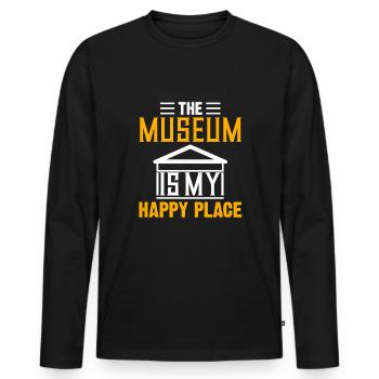 Visite du musée Hommes Femmes Design Musées - T-shirt manches longues Premium bio Homme - noir - Devant - Nico (187cm)