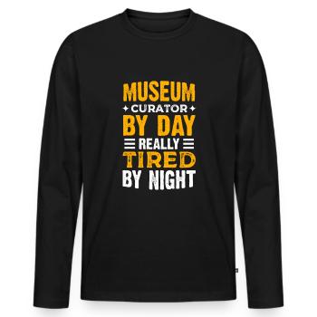Visite du musée Hommes Femmes Design Musées - T-shirt manches longues Premium bio Homme - noir - Devant - Nico (187cm)