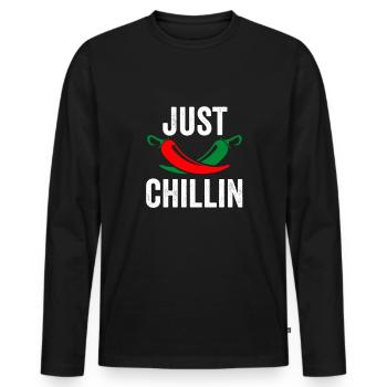 Chilli Spicy Pepper Hot Chili Food Chilli - Men's Premium Organic Long Sleeve Shirt - black - Front - Nico (187cm)