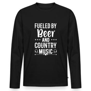 Liebe Country Musik Design Zitat Country Musik - Männer Premium Bio Langarmshirt - Schwarz - Vorne - Nico (187cm)