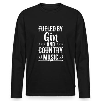 Liebe Country Musik Design Zitat Country Musik - Männer Premium Bio Langarmshirt - Schwarz - Vorne - Nico (187cm)