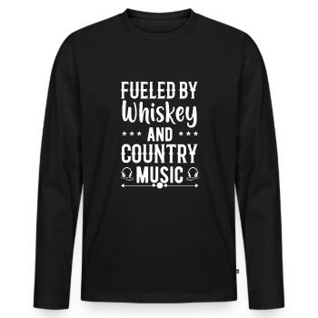 Liebe Country Musik Design Zitat Country Musik - Männer Premium Bio Langarmshirt - Schwarz - Vorne - Nico (187cm)